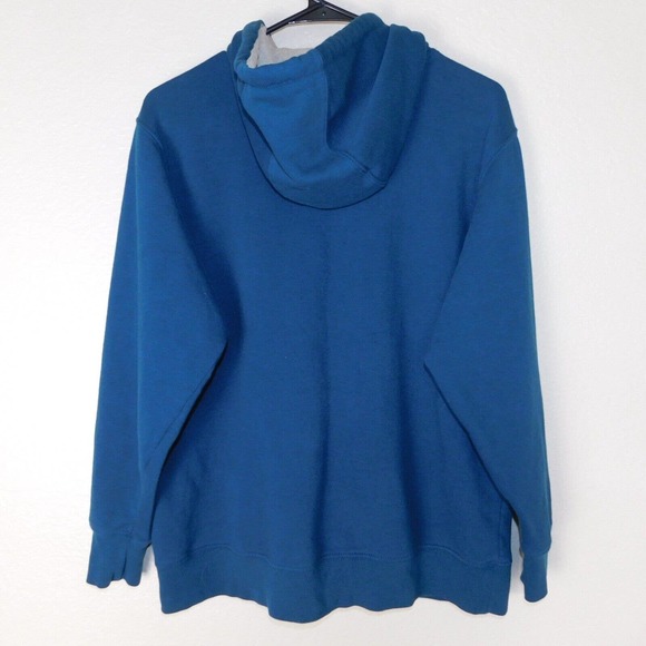 Ariat Real Hoodie Women L Teal Graphic Logo Pullover Sweatshirt Pocket Workwear - Picture 4 of 8